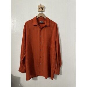 Bassiri Uomo Men’s Orange Button Down Shirt XL